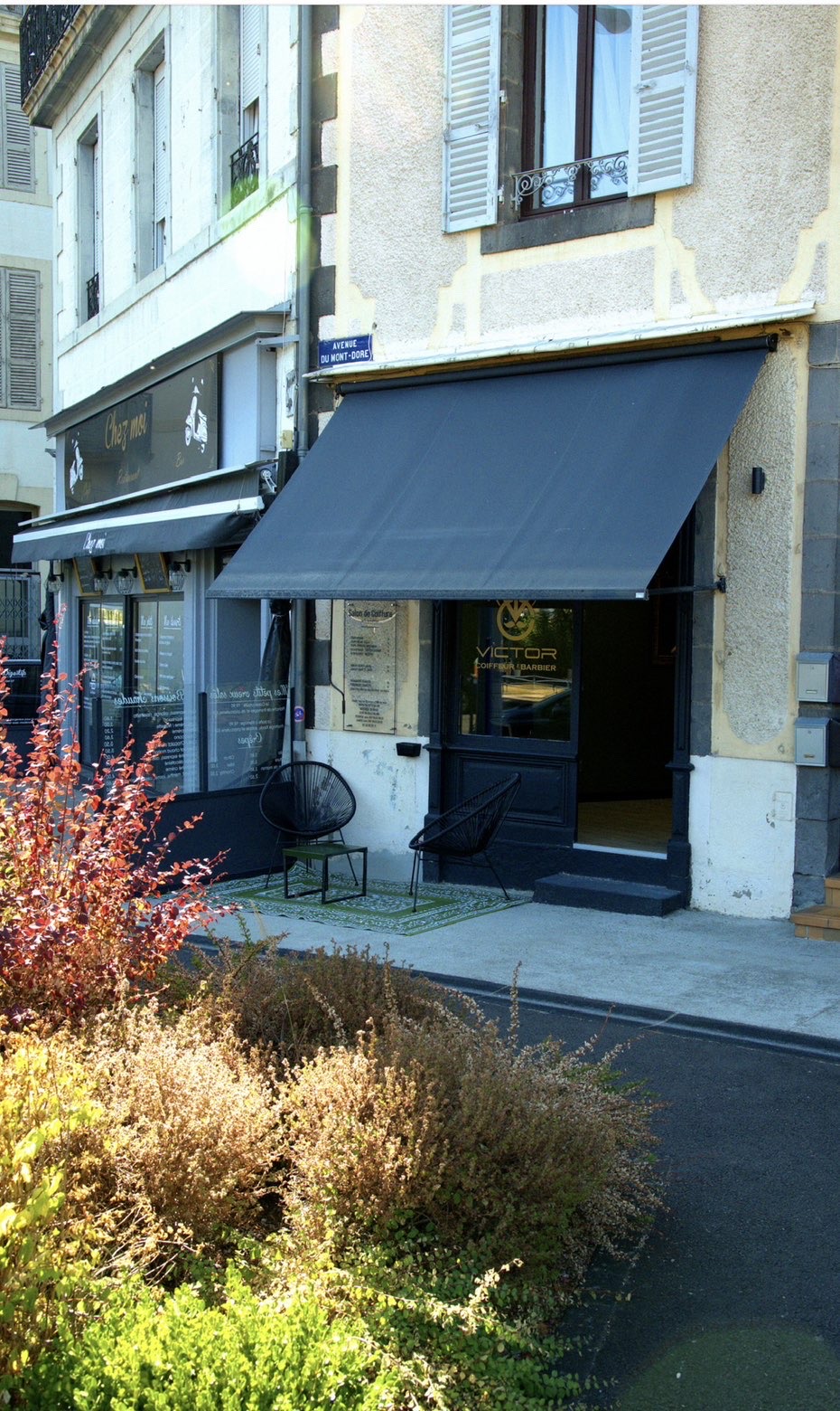 Devanture du salon Victor Coiffeur Barbier