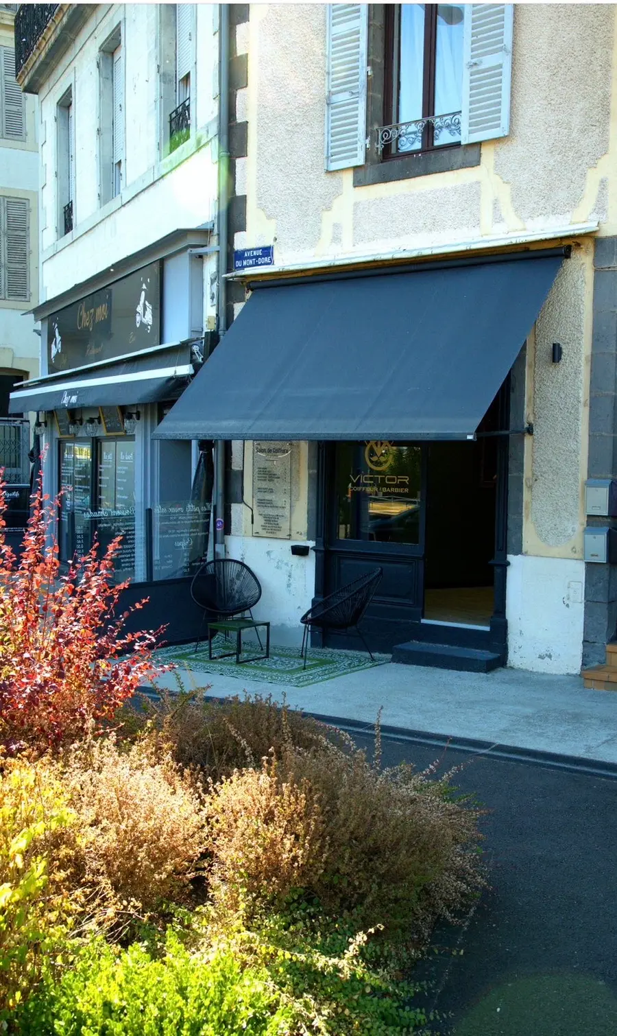 Devanture du salon Victor Coiffeur Barbier